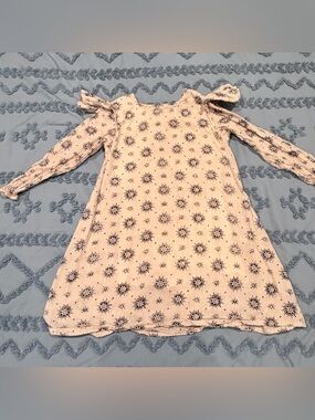 Yo Baby Muslin Sun Print Long Sleeve Dress | Girls Size 7 | 100% Cotton